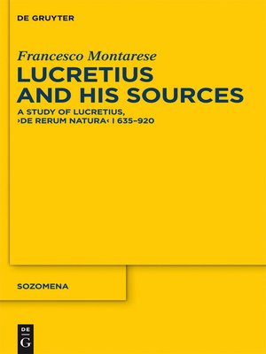 cover image of Lucretius and His Sources